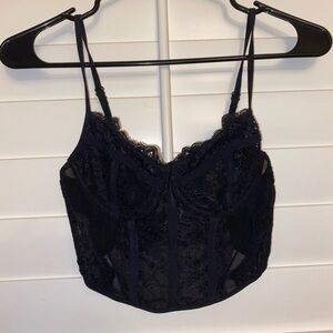 Black Lace Corset Top ~ Size Small